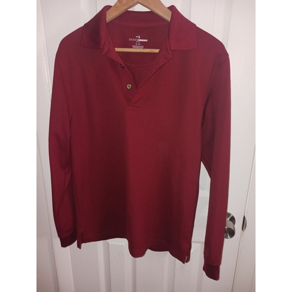 Grand Slam‎ Polo Shirt Mens Small Red Long Sleeve Golf Casual